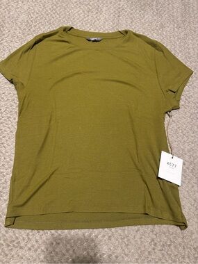 American Eagle Outfitters Olive Green Ribbed Short Sleeve Tee